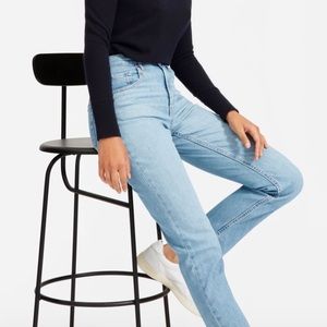 Everlane High Waist Straight Cheeky Jeans Sky Blue